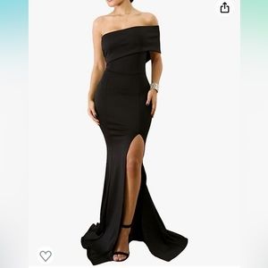 Black formal one shoulder dress